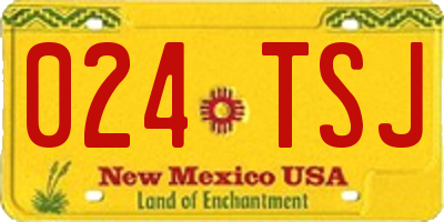 NM license plate 024TSJ