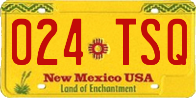 NM license plate 024TSQ