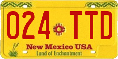 NM license plate 024TTD