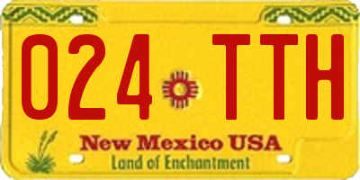 NM license plate 024TTH