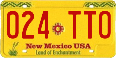NM license plate 024TTO
