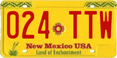 NM license plate 024TTW
