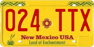 NM license plate 024TTX