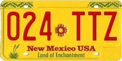 NM license plate 024TTZ