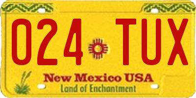 NM license plate 024TUX