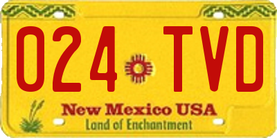 NM license plate 024TVD