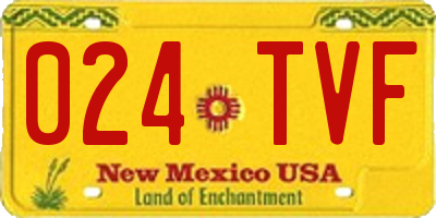 NM license plate 024TVF