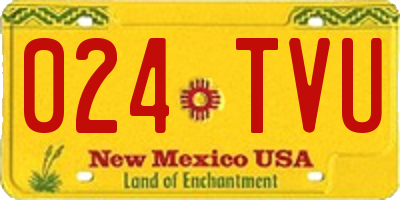 NM license plate 024TVU