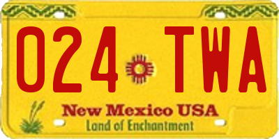NM license plate 024TWA