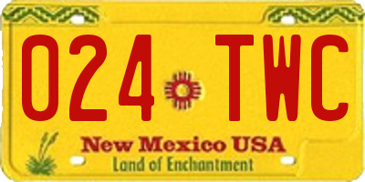 NM license plate 024TWC
