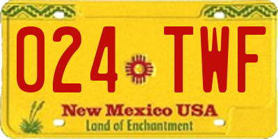 NM license plate 024TWF