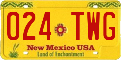 NM license plate 024TWG