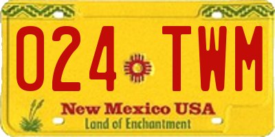 NM license plate 024TWM