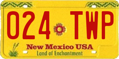 NM license plate 024TWP