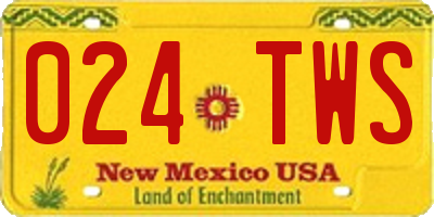 NM license plate 024TWS