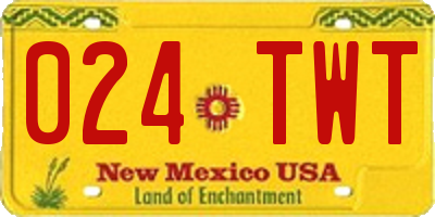 NM license plate 024TWT