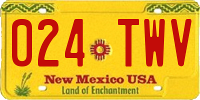 NM license plate 024TWV