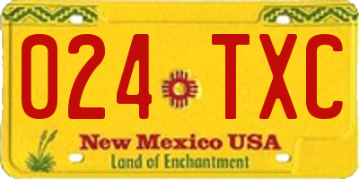 NM license plate 024TXC