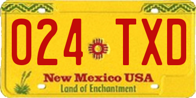 NM license plate 024TXD