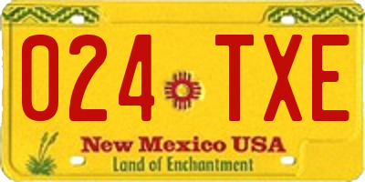 NM license plate 024TXE