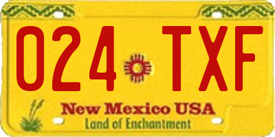 NM license plate 024TXF