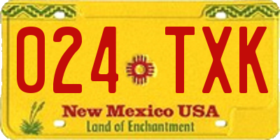 NM license plate 024TXK