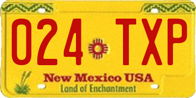 NM license plate 024TXP