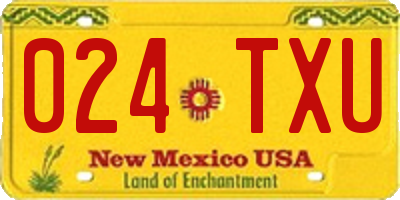 NM license plate 024TXU