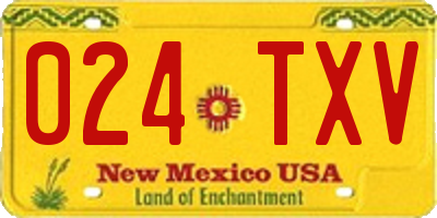 NM license plate 024TXV