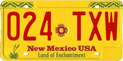 NM license plate 024TXW
