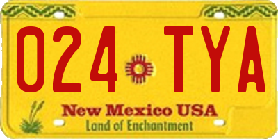 NM license plate 024TYA