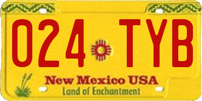 NM license plate 024TYB