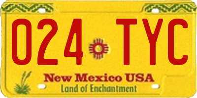 NM license plate 024TYC