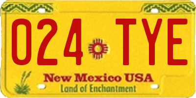 NM license plate 024TYE