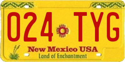 NM license plate 024TYG