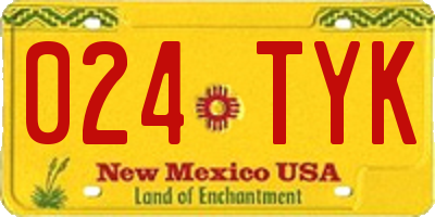 NM license plate 024TYK