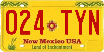 NM license plate 024TYN