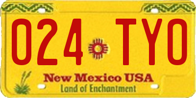 NM license plate 024TYO