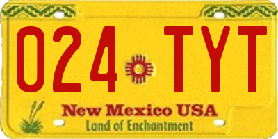 NM license plate 024TYT