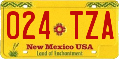 NM license plate 024TZA