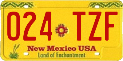 NM license plate 024TZF