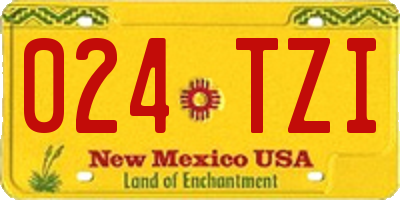 NM license plate 024TZI