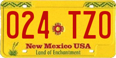 NM license plate 024TZO