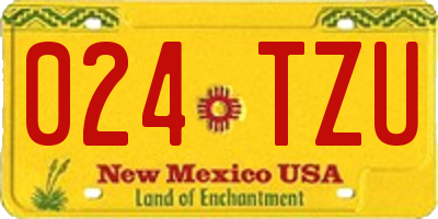 NM license plate 024TZU