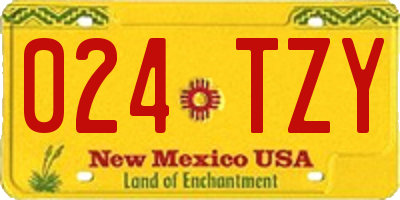 NM license plate 024TZY