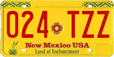 NM license plate 024TZZ