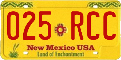 NM license plate 025RCC