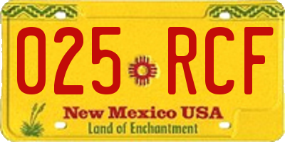 NM license plate 025RCF