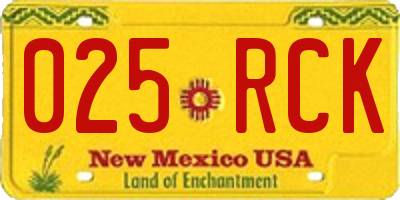 NM license plate 025RCK