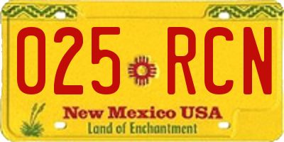 NM license plate 025RCN